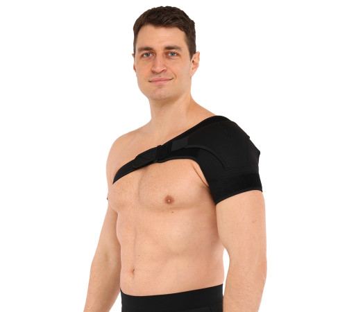 Бандаж для плеча компрессионный фиксатор плечевого сустава Shoulder Support SIBOTE левый 1шт черный