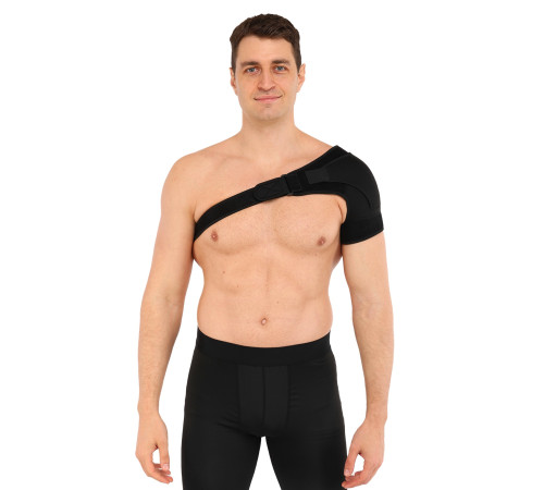 Бандаж для плеча компрессионный фиксатор плечевого сустава Shoulder Support SIBOTE левый 1шт черный