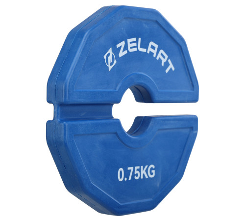 Блини диски змінні гумові Rubber Change Plates Zelart 0,75 кг синій