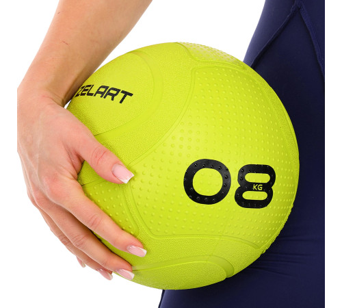 Слембол м'яч набивний для кросфіту та фітнесу Slam Ball Mdbuddy 8кг салатовий