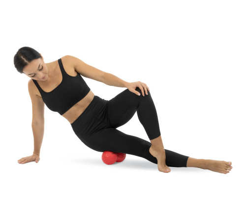 М'яч масажний подвійний для МФР та самомасажу Duoball LivePRO Peanut massage ball ø19,4см червоний