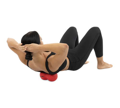 М'яч масажний подвійний для МФР та самомасажу Duoball LivePRO Peanut massage ball ø19,4см червоний
