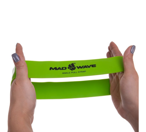 Резинка эластичная, фиксатор для плавания MadWave ANKLE PULL STRAP LATEX зеленый