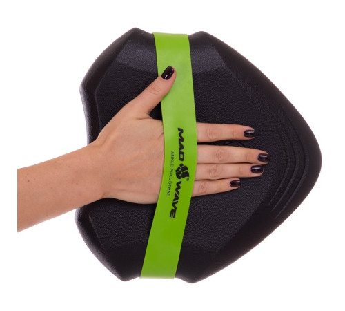 Резинка эластичная, фиксатор для плавания MadWave ANKLE PULL STRAP LATEX зеленый