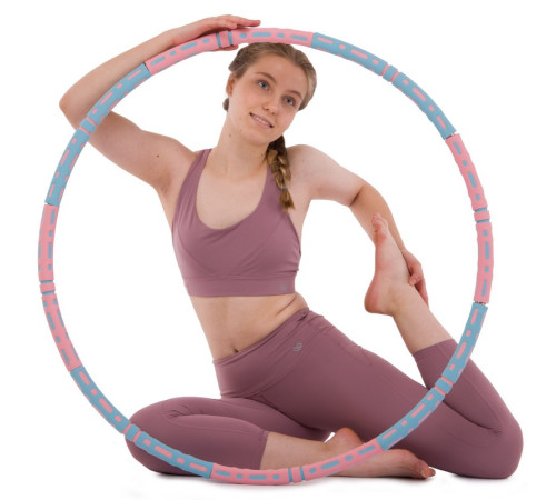 Обруч для схуднення розбірної Хула Хуп Hula Hoop CIMA 8 секцій рожевий-блакитний