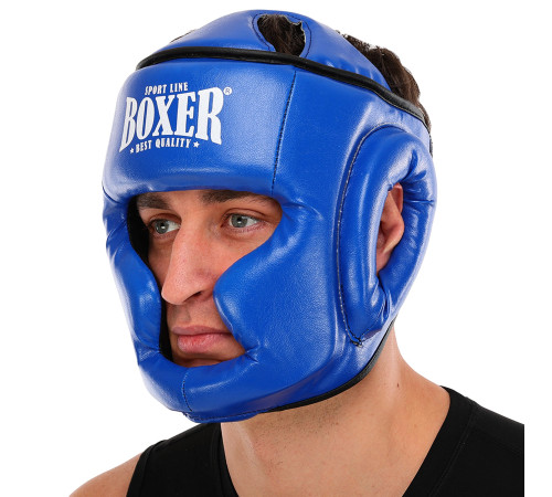 Шлем боксерский с полной защитой искусственная кожа BOXER NEW М-L цвета в ассортименте