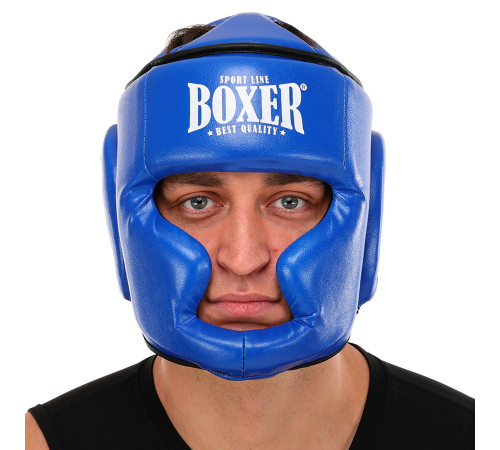 Шлем боксерский с полной защитой искусственная кожа BOXER NEW М-L цвета в ассортименте