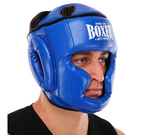Шлем боксерский с полной защитой искусственная кожа BOXER NEW М-L цвета в ассортименте