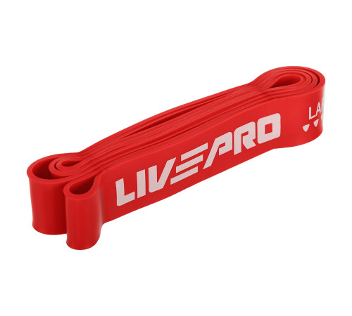 Резина петля для подтягиваний и тренировок лента силовая LiveUp SUPER BAND 23-57кг красный