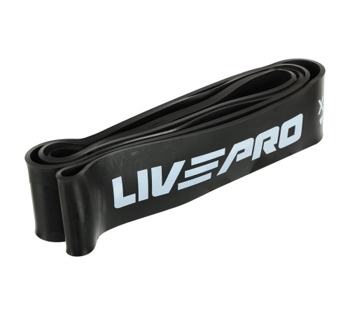 Резина петля для подтягиваний и тренировок лента силовая LiveUp SUPER BAND 39-77кг черный
