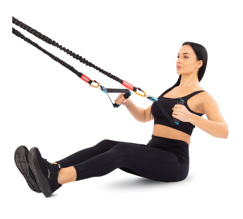 Еспандер трубчастий із карабіном у захисному рукаві RESISTANCE TUBE LiveUp навантаження високе