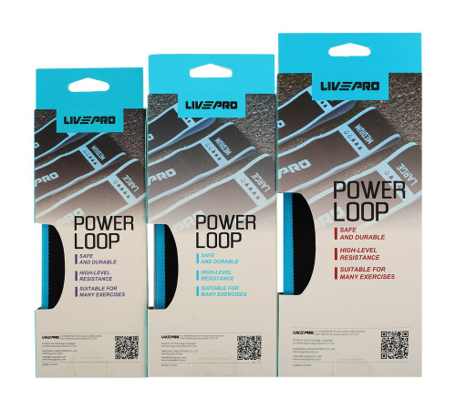 Гумка тканинна для вправ стрічка опору LOOP BANDS LiveUp чорний