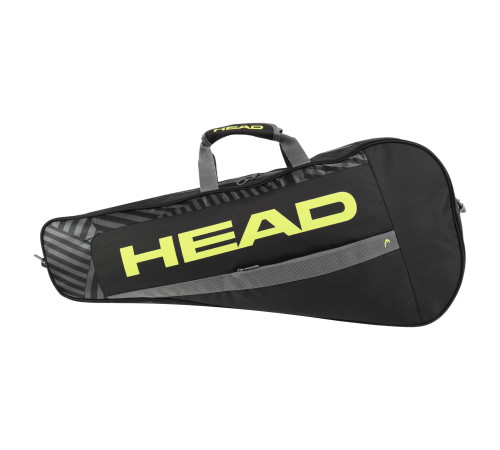 Тенісна сумка для ракеток великий теніс на 3 ракетки HEAD Base 76x32х9см чорний-жовтий