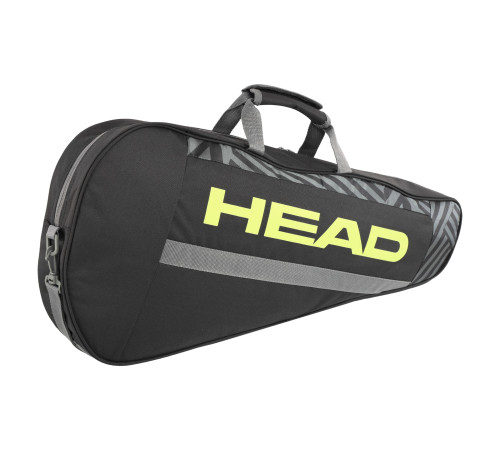 Тенісна сумка для ракеток великий теніс на 3 ракетки HEAD Base 76x32х9см чорний-жовтий