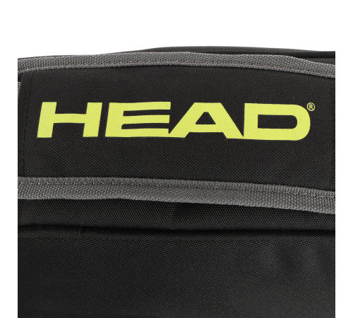 Тенісна сумка для ракеток великий теніс на 3 ракетки HEAD Base 76x32х9см чорний-жовтий