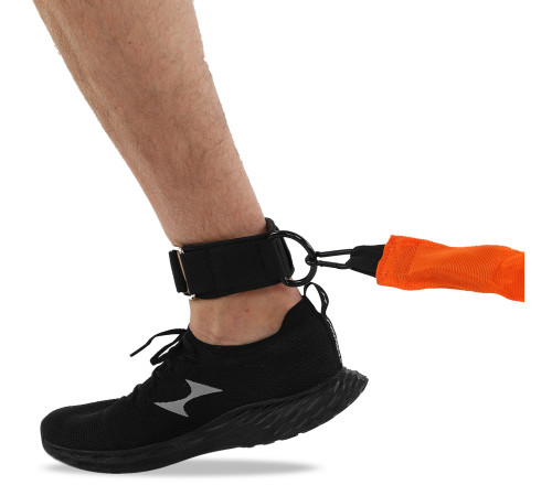 Поводок-амортизатор для тренировок на скорость и реакцию Zelart ANKLE STRAP черный-оранжевый