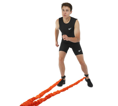 Поводок-амортизатор для тренировок на скорость и реакцию Zelart ANKLE STRAP черный-оранжевый