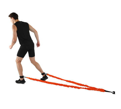 Поводок-амортизатор для тренировок на скорость и реакцию Zelart ANKLE STRAP черный-оранжевый
