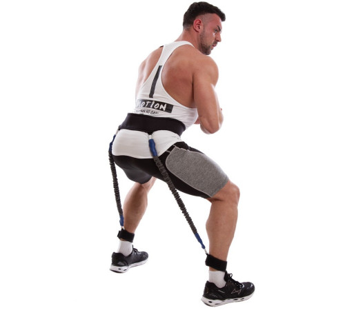 Тренировочная система для прыжков SP-Planeta JUMPING EXERCISER длина жгутов 37см черный-голубой