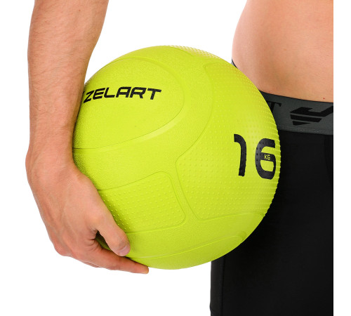 Слэмбол мяч набивной для кроссфита и фитнеса Slam Ball Mdbuddy 16кг салатовый