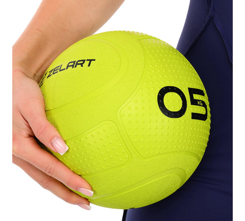 Слэмбол мяч набивной для кроссфита и фитнеса Slam Ball Mdbuddy 5кг салатовый