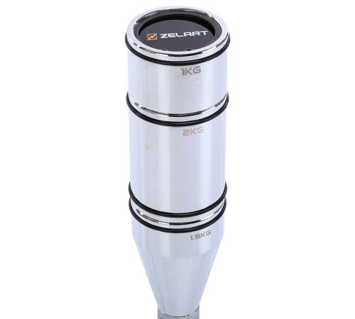 Бита стальная булава для кроссфита раздвижная Adjustable Macebell MDbuddy 1шт вес 12кг хром