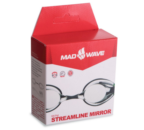 Окуляри для плавання стартові дзеркальні лінзи MadWave STREAMLINE Mirror II кольори в асортименті
