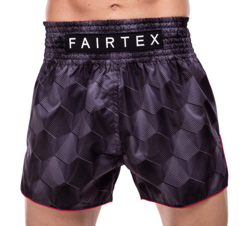 Шорти для тайського боксу та кікбоксингу FAIRTEX M-XL чорний-сірий