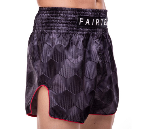Шорти для тайського боксу та кікбоксингу FAIRTEX M-XL чорний-сірий
