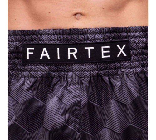 Шорти для тайського боксу та кікбоксингу FAIRTEX M-XL чорний-сірий