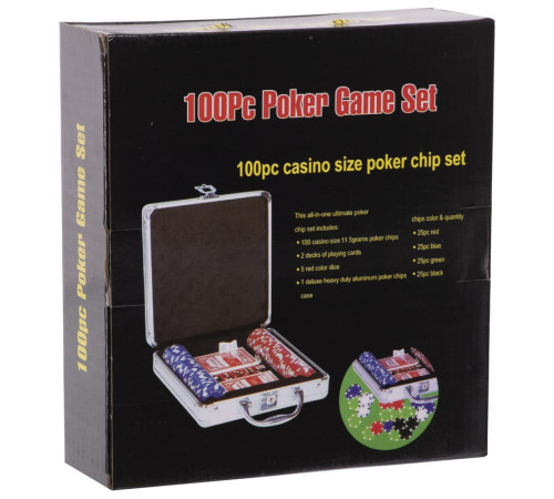 Набір для покеру в алюмінієвому кейсі Poker game set SP-Sport 100 фішок