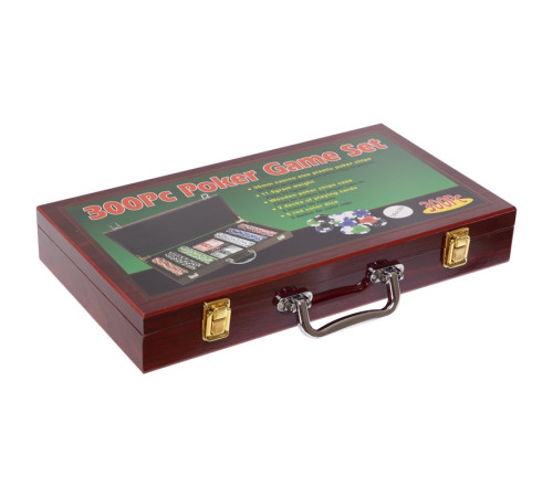 Набор для покера в деревянном кейсе Poker game set SP-Sport 300 фишек