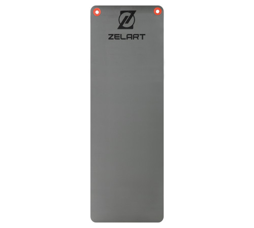Коврик для фитнеса и спорта с люверсами для хранения Zelart 180x61x1,25см серый