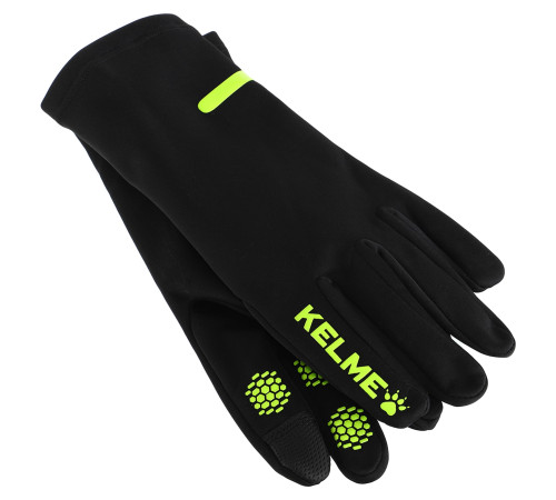 Рукавички спортивні тренувальні тренувальні теплі KELME 9886405.9010 розмір M-L чорний-салатовий