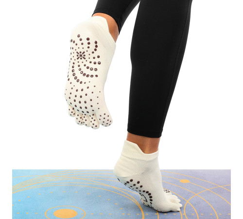 Шкарпетки для йоги та пілатесу із закритими пальцями нековзні BLOOM YOGA SOCKS розмір 36-41 кольори в асортименті