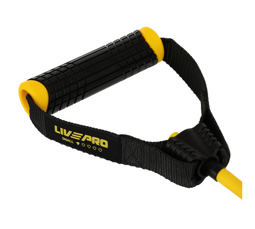 Эспандер трубчатый для фитнеса с ручками 10LB LiveUp 120см нагрузка 4,5кг желтый