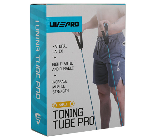 Эспандер трубчатый для фитнеса с ручками 10LB LiveUp 120см нагрузка 4,5кг желтый