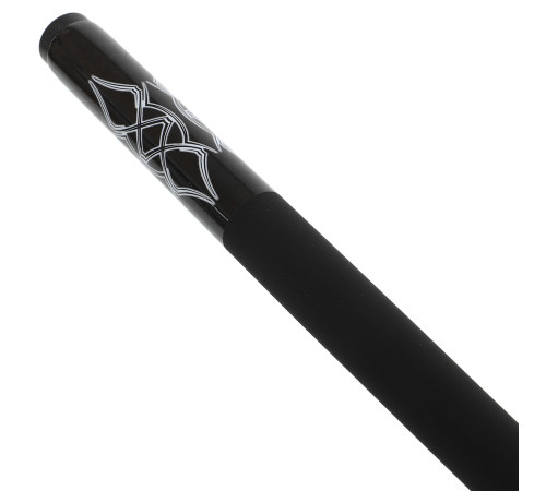 Кий бильярдный для пула двухсоставной разборной GRAMAX CARBON 145x1,2см черный-белый
