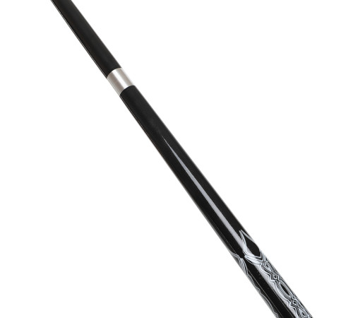 Кий бильярдный для пула двухсоставной разборной GRAMAX CARBON 145x1,2см черный-белый