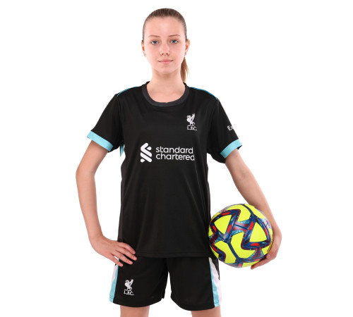Форма футбольна дитяча із символікою футбольного клубу LIVERPOOL гостьова 2025 SP-Sport 20-28 чорний