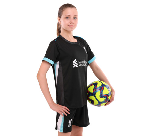Форма футбольна дитяча із символікою футбольного клубу LIVERPOOL гостьова 2025 SP-Sport 20-28 чорний