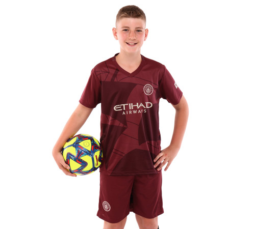 Форма футбольна дитяча із символікою футбольного клубу MANCHESTER CITY резервна 2025 SP-Sport 20-28 бордовий
