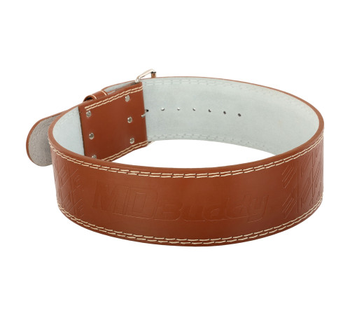 Пояс для пауерліфтингу шкіряний MDbuddy Weightlifting Belt ширина 10см розмір-S-L коричневий