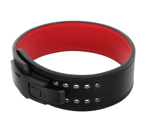 Пояс для пауерліфтингу з карабіном шкіряний Mdbuddy Weightlifting Belt ширина 10см розмір-S-XL чорний-червоний