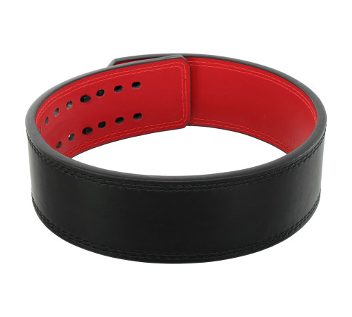 Пояс для пауерліфтингу з карабіном шкіряний Mdbuddy Weightlifting Belt ширина 10см розмір-S-XL чорний-червоний