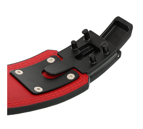 Пояс для пауерліфтингу з карабіном шкіряний Mdbuddy Weightlifting Belt ширина 10см розмір-S-XL чорний-червоний
