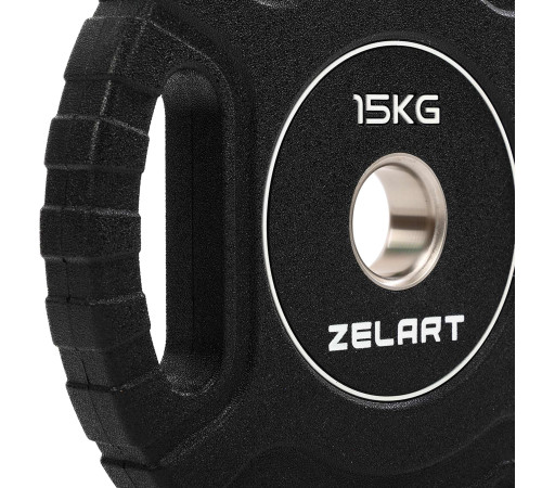 Блини диски CPU покриття 2 Handle металева втулка Zelart ø51мм 15кг чорний