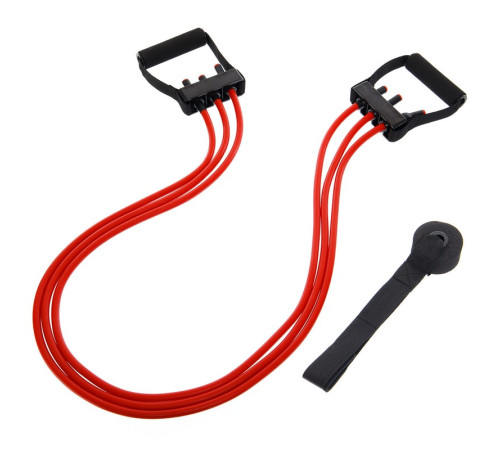 Еспандер трубчастий з ручками з дверним фіксатором SP-Sport Resistance Band 30LB d-12мм l-170см червоний