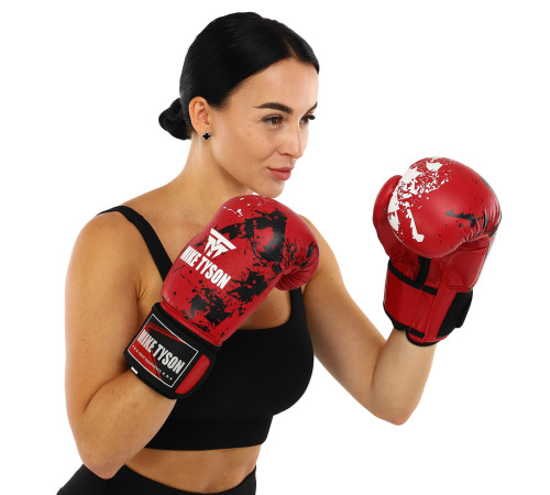 Рукавиці боксерські на липучці PVC MIKE TYSON 10-14 унцій кольори в асортименті