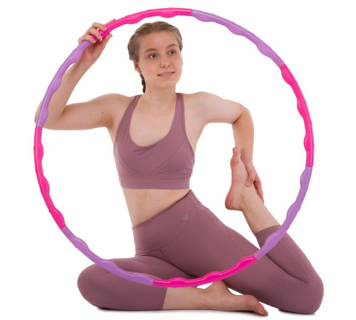 Обруч разборной детский Хула Хуп Hula Hoop SP-Sport BARBIE 8 секций фиолетовый-розовый